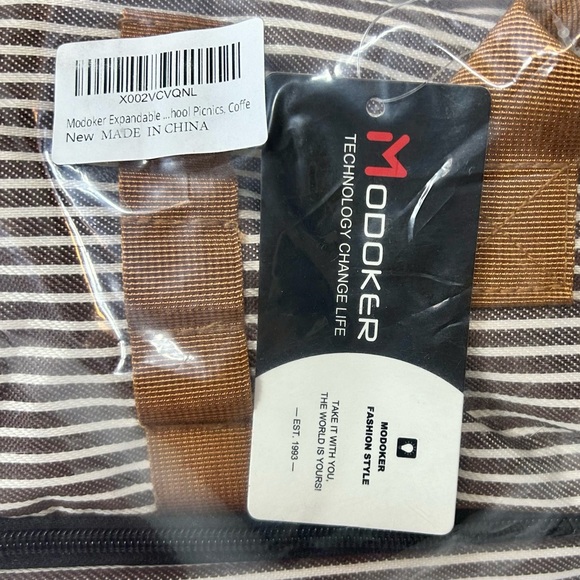 New Brown and White Modoker Expandable Leakproof Lunch Bag - Picture 4 of 9